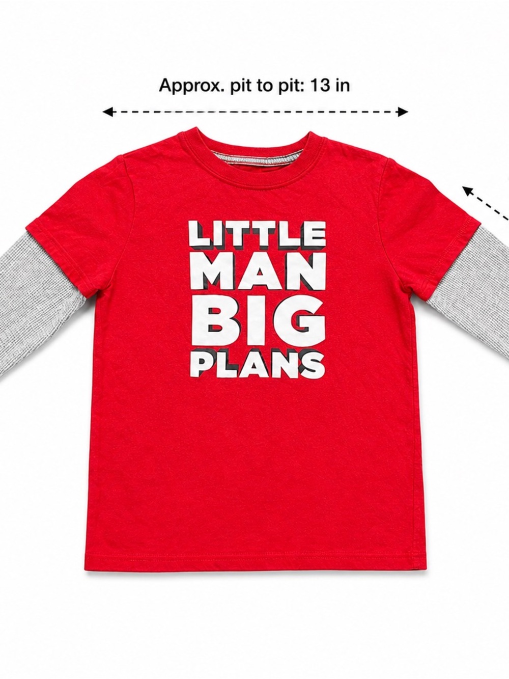 Okie Dokie Little Man Big Plans Layered Long Sleeve Shirt Boys Size 6